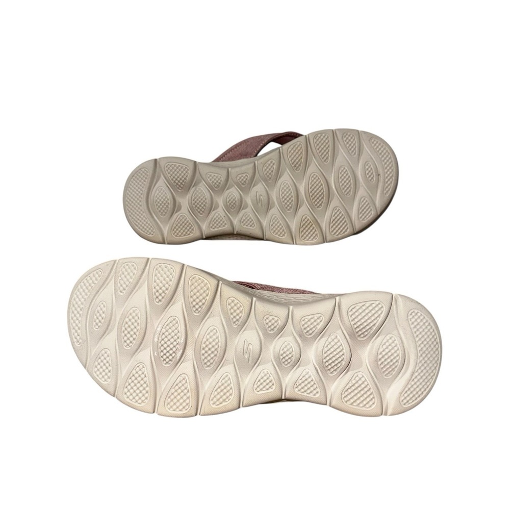 Skechers GOwalk Goga Mat Flip Flops Womens 7 Mauve Comfort Sandals - Picture 6 of 8